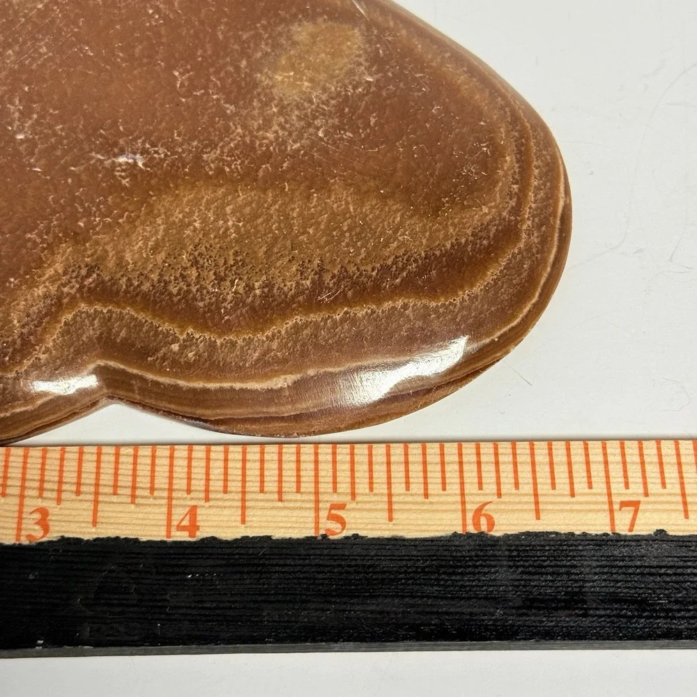 Banded Calcite Heart Shaped Dish Joshua Tree Stone Brown Rock Plate READ - Picture 7 of 8